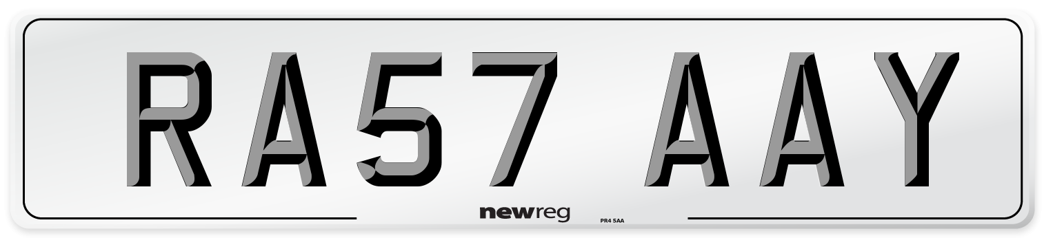 RA57 AAY Number Plate from New Reg